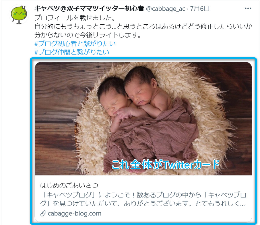Twitterカード表示例